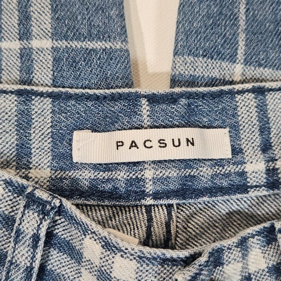 PACSUN Dad Jeans Womens 25 Blue White Stripe Denim High Waist Straight Leg Pants - Picture 7 of 14